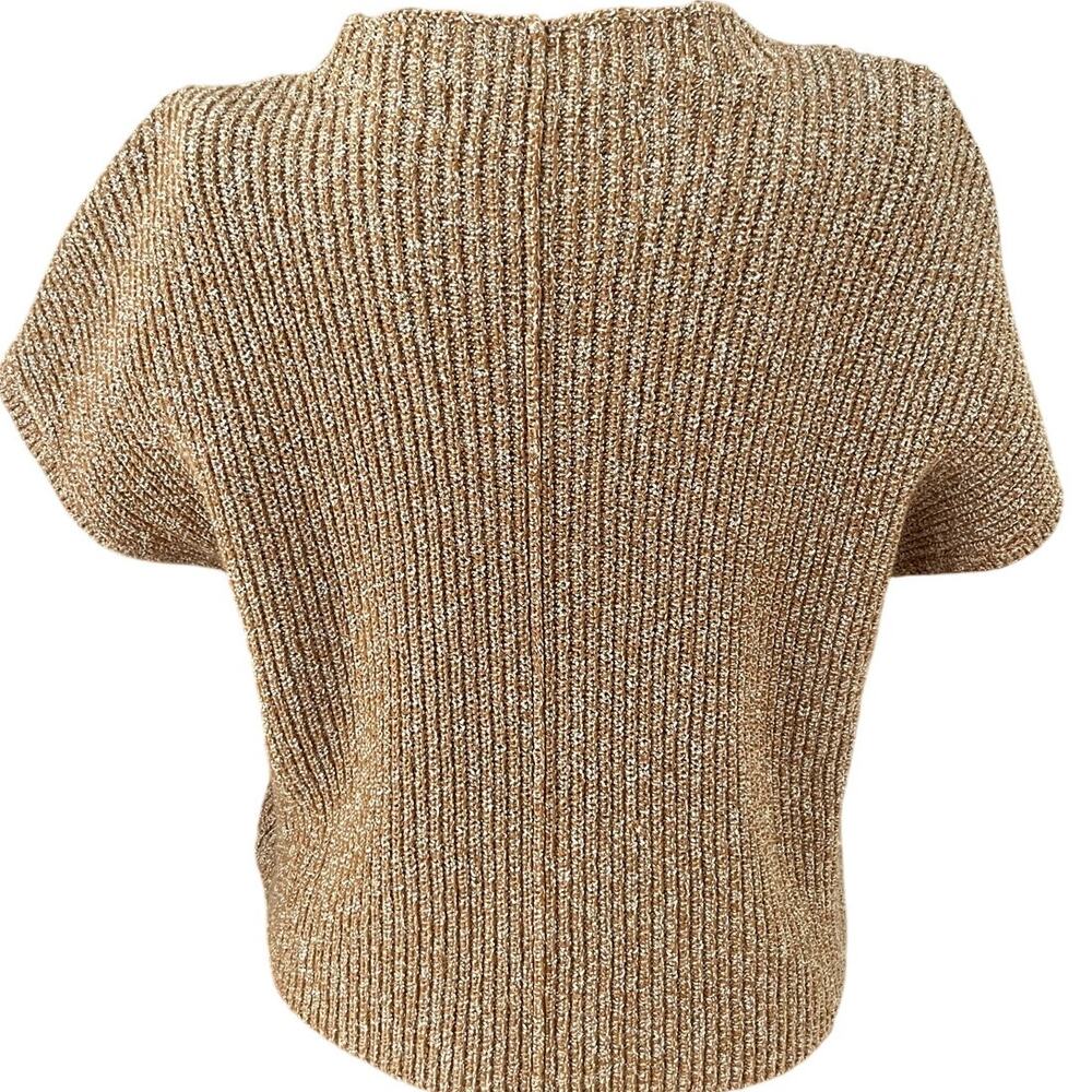 Free People Beach Sz L Freya Ribbed Sweater Tan Cotton Boxy Cropped Boho Casual - Picture 2 of 10